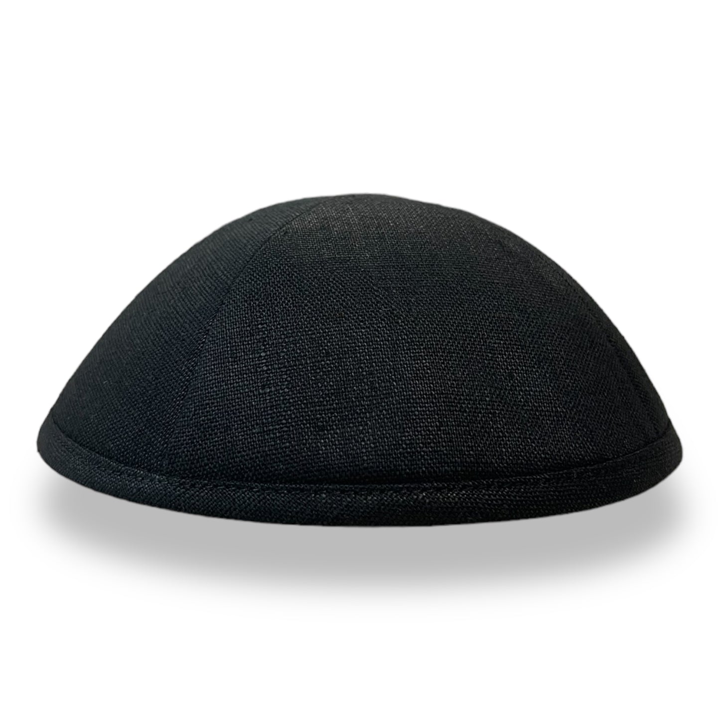 Linen Kippah - 4 Panel Design Yarmulke with hair clip for jewish boys and man