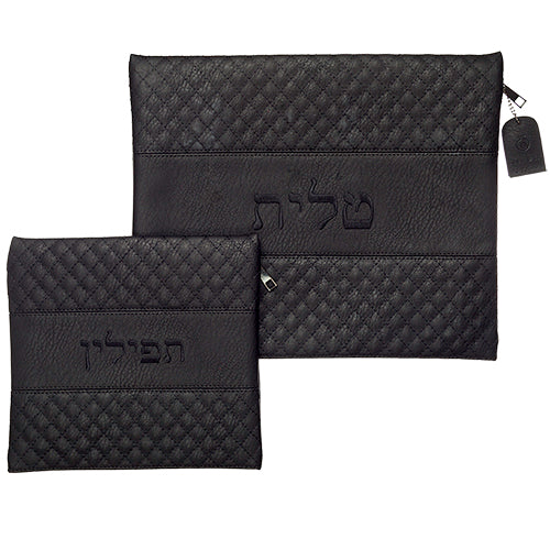 Leather Like Talit - Tefilin Set 36*29 cm with Embroidery